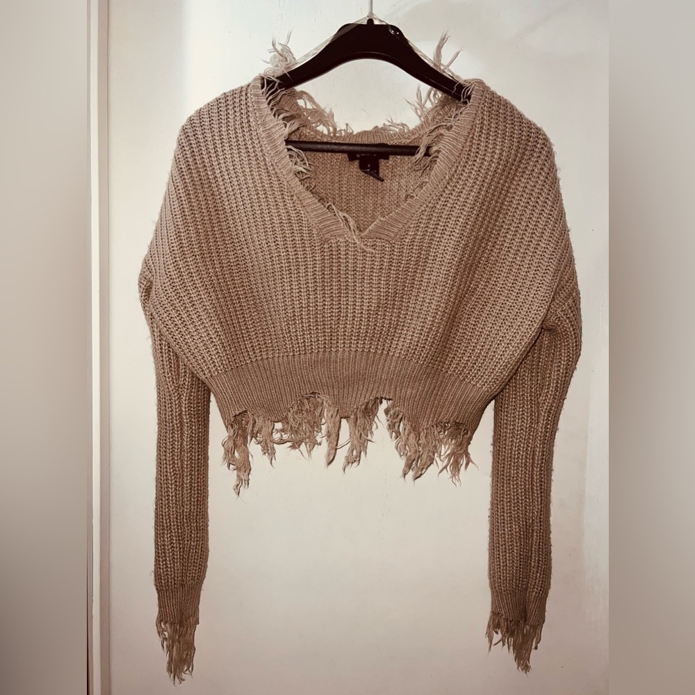 EUC‼️✨ Frayed Crop Sweater